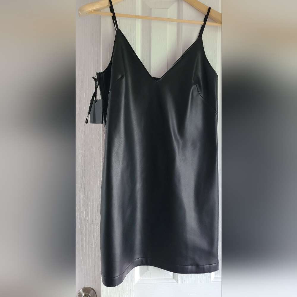 Aritzia/Wilfred leather-like mini dress size S